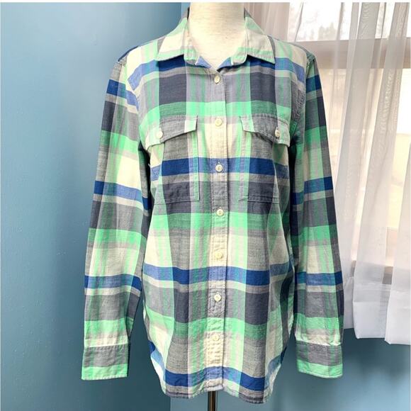 J. Crew Pacey Plaid Boyfriend Shirt Size 8 - Picture 7 of 7